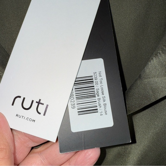 Ruti Sleek Olive Blouse 100% Silk for Women - Picture 4 of 9